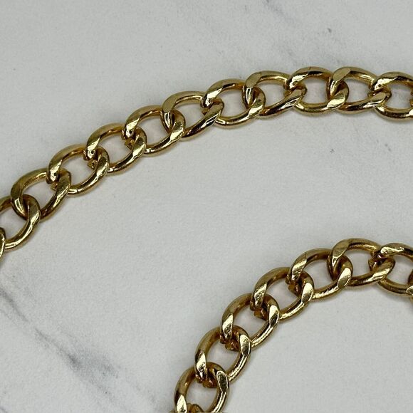 Cream Woven Gold Tone Metal Chain Link Belt One Size ✨ - Picture 7 of 12
